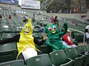 2011_Hong_Kong_Rugby_Sevens,_Gumby_and_Banana_resting_before_the_matches_begin